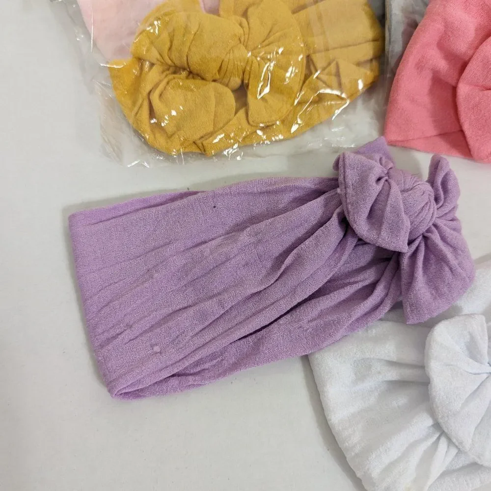 Infant Baby Girl Headbands Lot of 13 Bright Colors Floral Nylon Stretchy